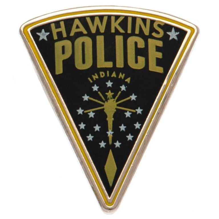 Stranger Things Hawkins Police Enamel Pin Badge - Vintage Style Collectible Badge with Butterfly Clasp Fixing