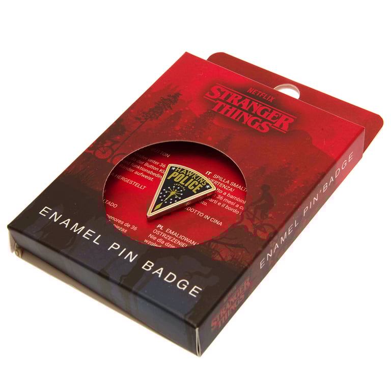 Stranger Things Hawkins Police Enamel Pin Badge - Vintage Style Collectible Badge with Butterfly Clasp Fixing