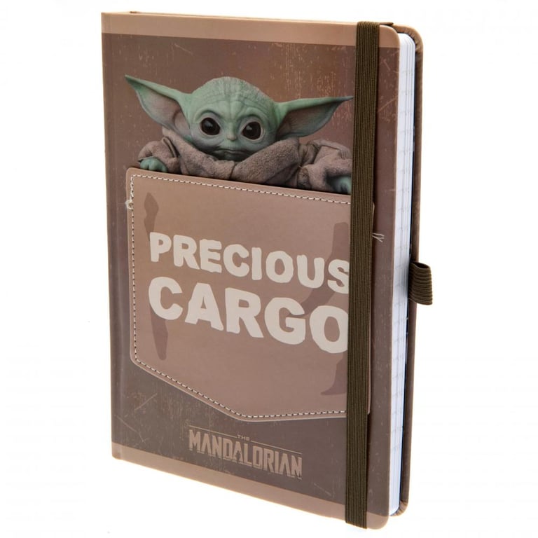 Star Wars The Mandalorian Premium A5 Faux Leather Notebook - Precious Cargo Design and Front Pocket