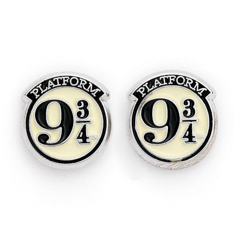 Harry Potter Silver Plated Earring Set - Deathly Hallows & Hogwarts Symbols Stud Earrings