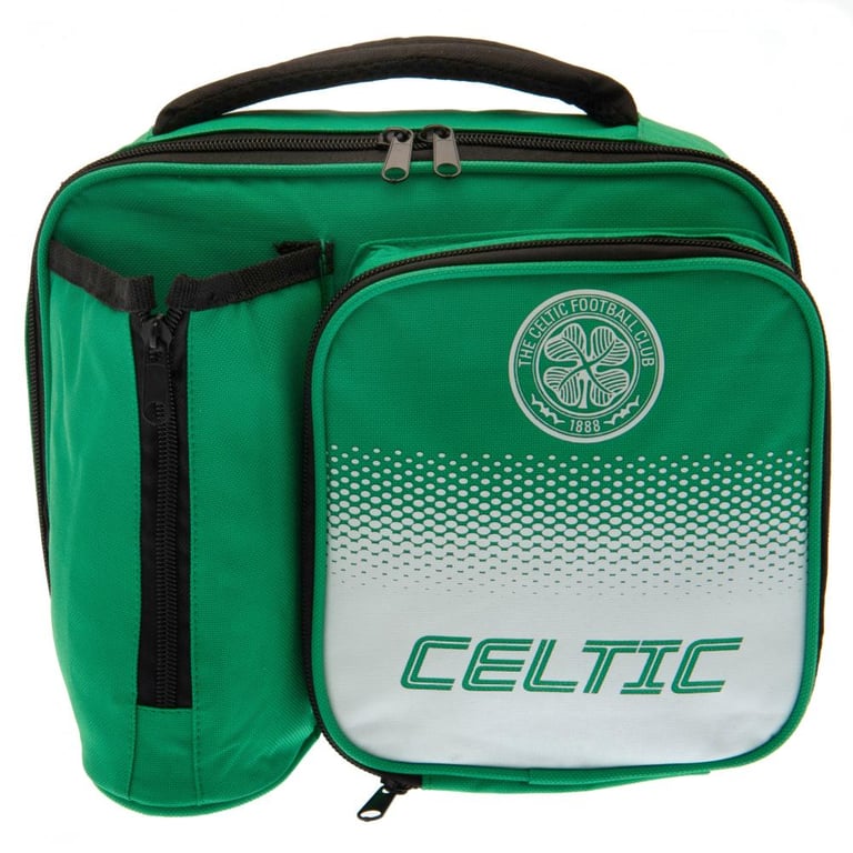 Celtic FC Fade Lunch Bag - Polyester Main Compartment with Zipped Bottle Holder and Front Pocket