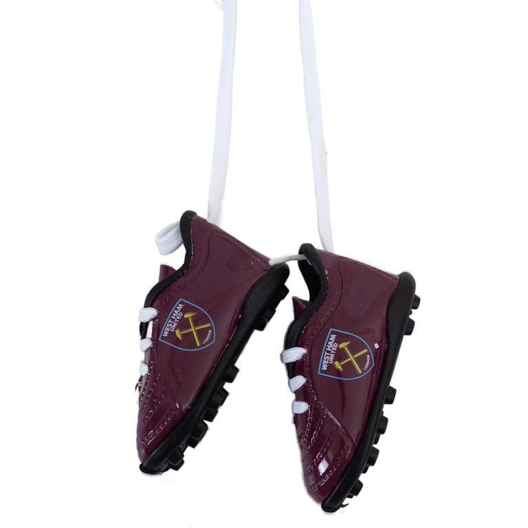 West Ham United FC Mini Football Boots - Claret Laced Boots with Hammers Crest