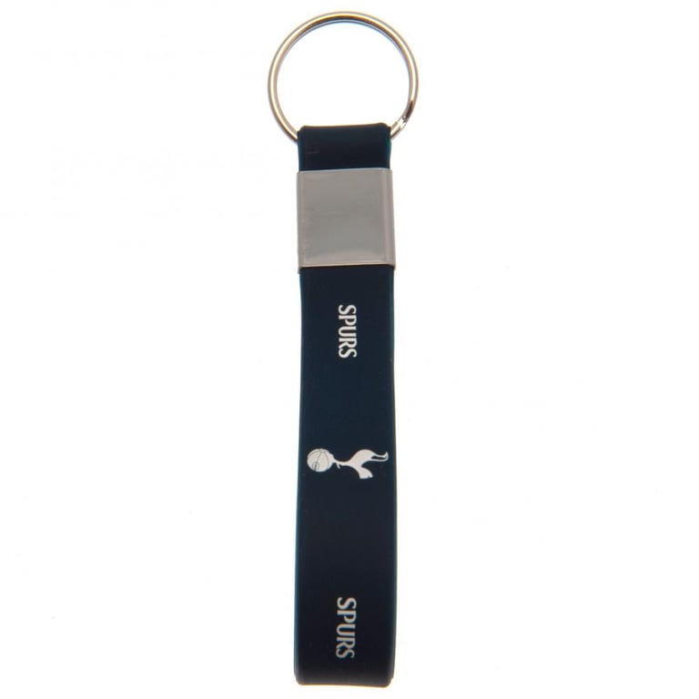 Tottenham Hotspur FC Navy Silicone Keyring with Metal Band and Crest Design
