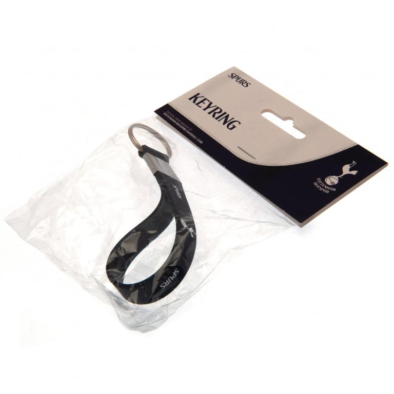 Tottenham Hotspur FC Navy Silicone Keyring with Metal Band and Crest Design