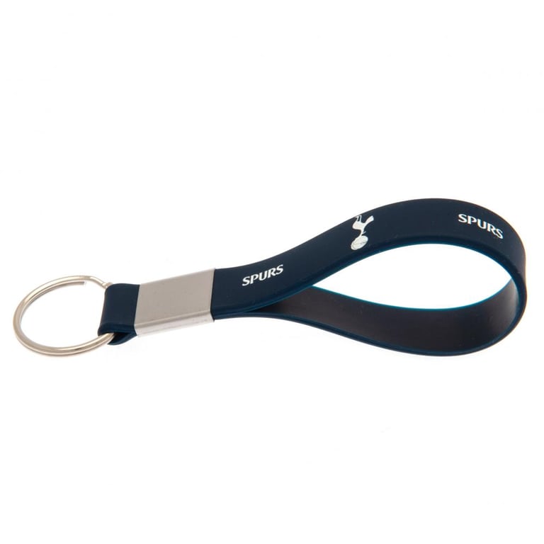 Tottenham Hotspur FC Navy Silicone Keyring with Metal Band and Crest Design