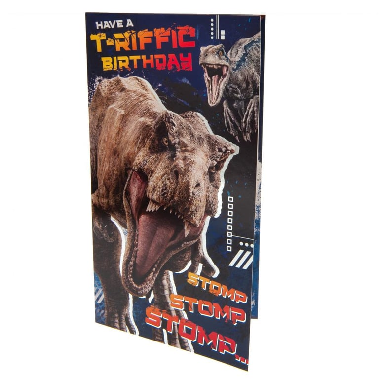 Jurassic World Colourful Dinosaur Birthday Card - Roar-Some Action-Packed Celebrations