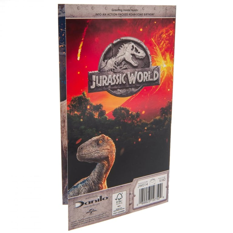 Jurassic World Colourful Dinosaur Birthday Card - Roar-Some Action-Packed Celebrations