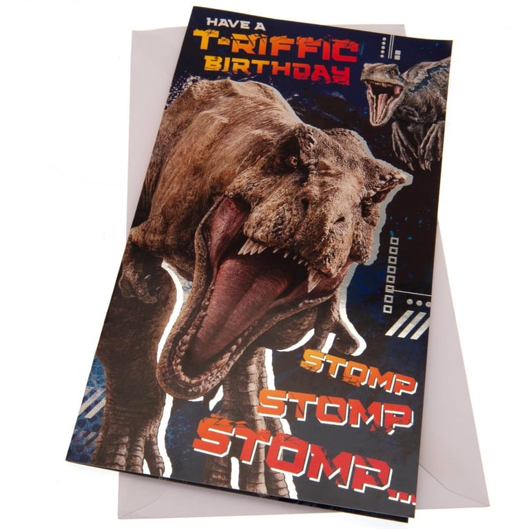 Jurassic World Colourful Dinosaur Birthday Card - Roar-Some Action-Packed Celebrations