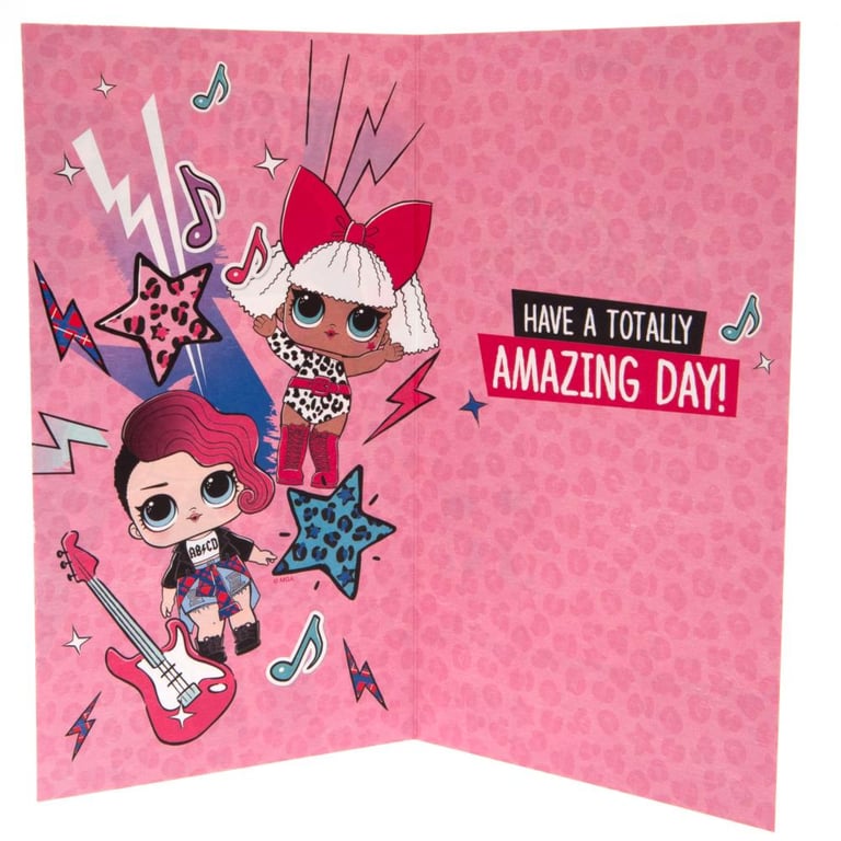 LOL Surprise Birthday Card - Gloss Finish Card Inside with Rocker and Diva Greeting
