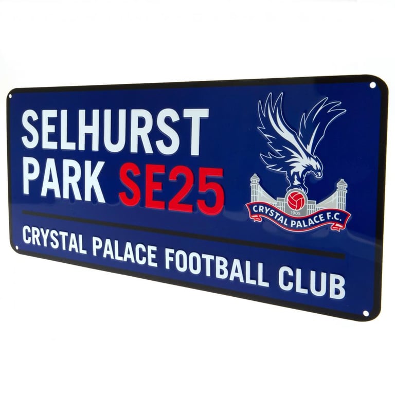 Crystal Palace FC Colour Street Sign - Metal Wall Sign, Home Decor, Selhurst Park Design