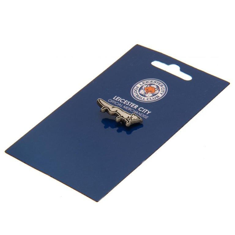 Leicester City FC Metal Running Fox Pin Badge - Silver Finish & Butterfly Clasp Fixing