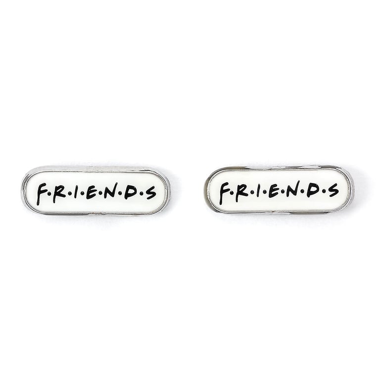 Silver Plated Friends Stud Earrings Set - Iconic Symbols & Designs