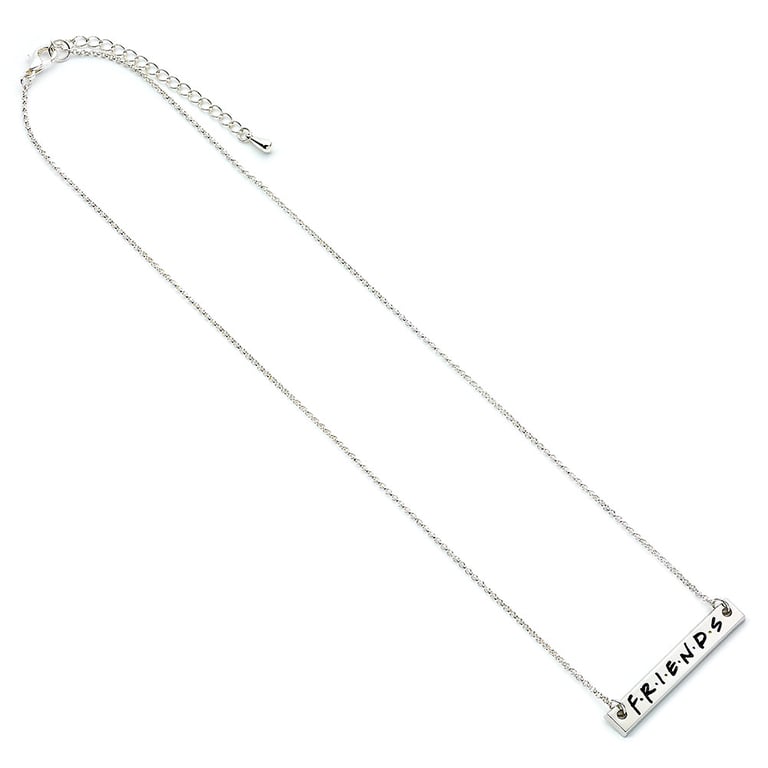 Friends Silver Plated Necklace - Snake Chain with Extender & Friends Logo Charm