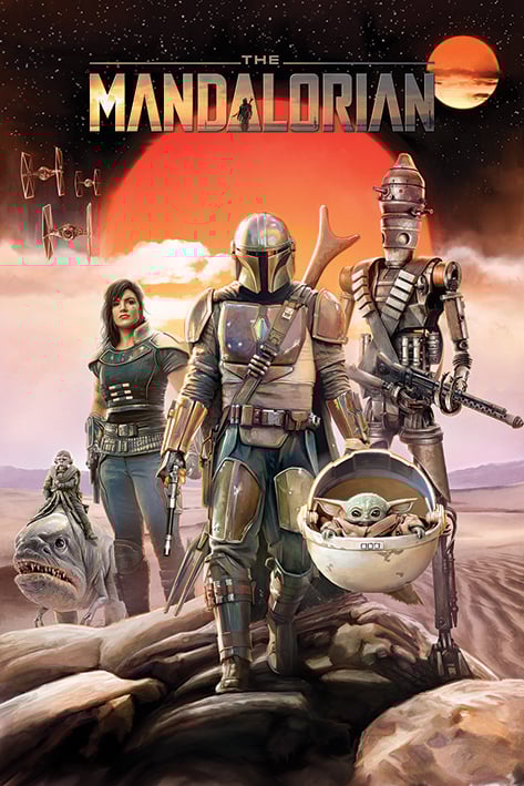 Star Wars The Mandalorian Rolled Poster - High Resolution Baby Yoda Artwork on 150gsm Gloss Paper