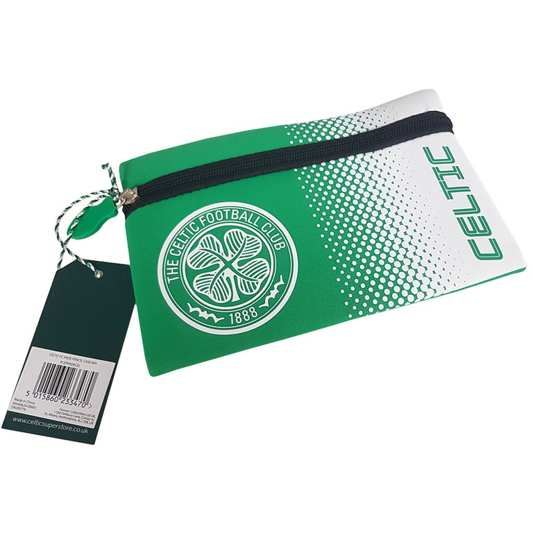 Celtic FC Neoprene Pencil Case - Full Colour Crest Design with Fade Effect