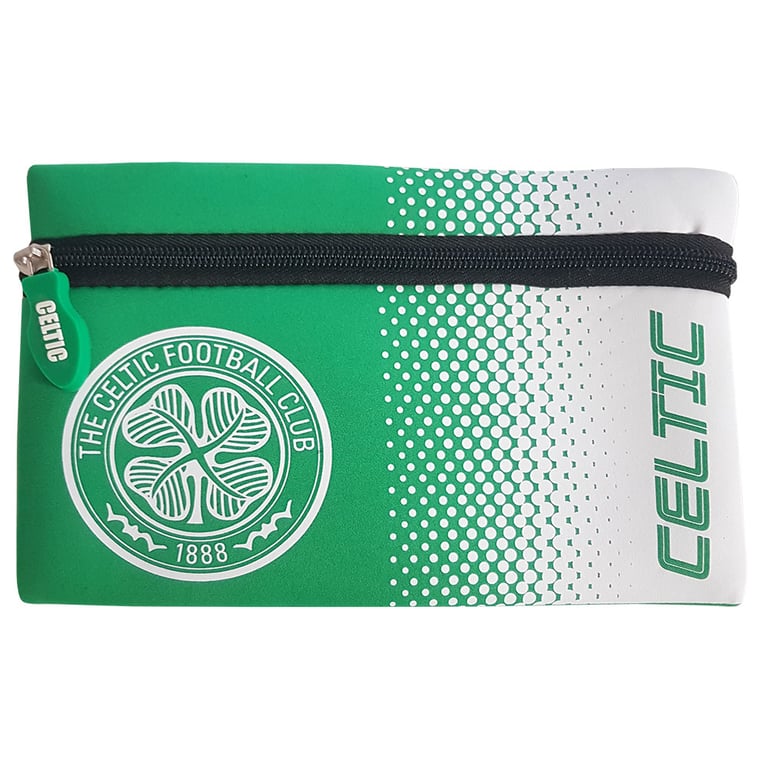 Celtic FC Neoprene Pencil Case - Full Colour Crest Design with Fade Effect