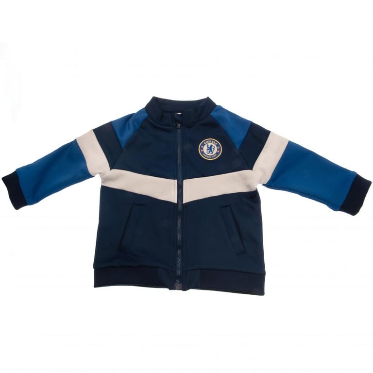 Chelsea FC Embroidered Crest Track Top - Soft Comfortable Fit