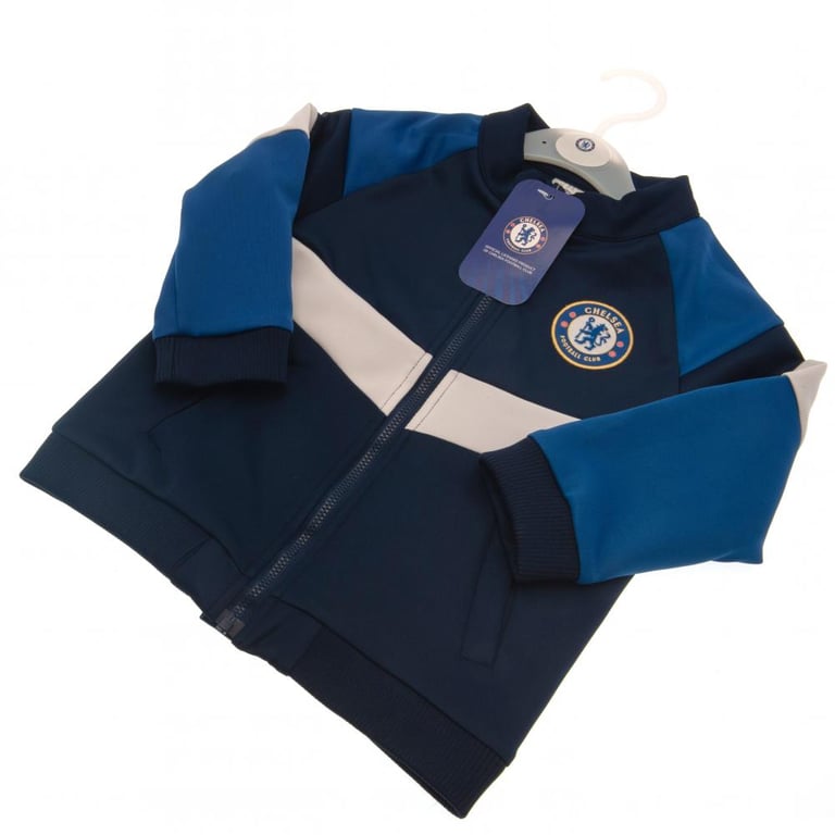 Chelsea FC Embroidered Crest Track Top - Soft Comfortable Fit