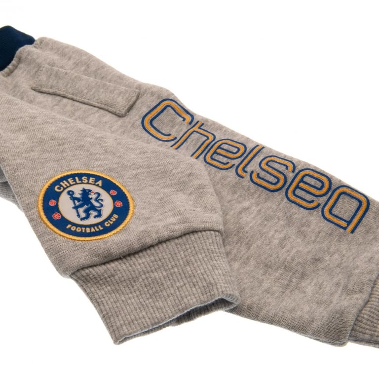 Chelsea FC Grey and Blue Baby Joggers - Soft Cotton Embroidered Crest