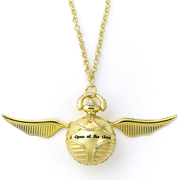 Harry Potter Golden Snitch Gold Plated Locket Watch Necklace - 25 Chain Snake Jewelry