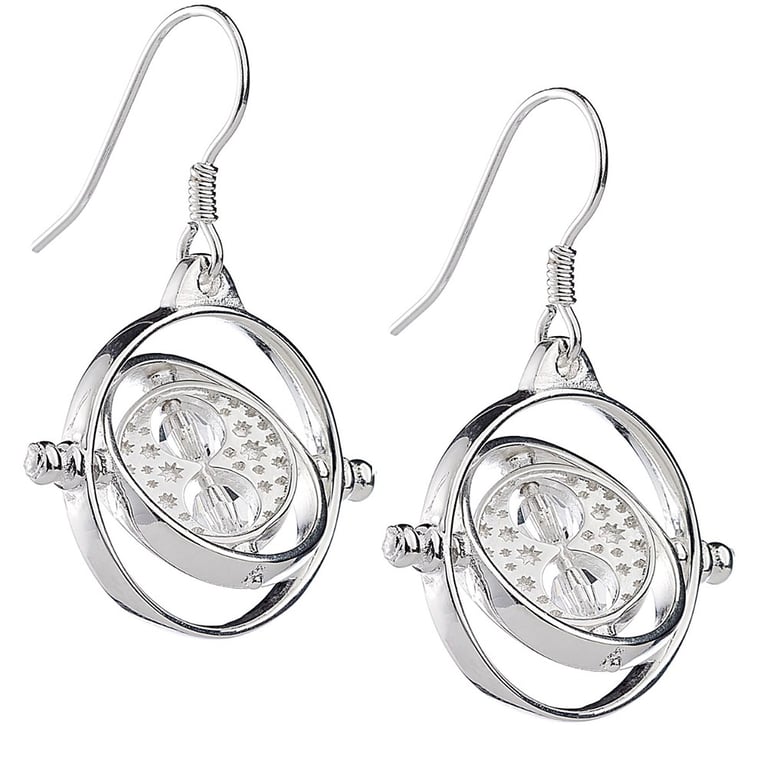 Sterling Silver Crystal Time Turner Harry Potter Earrings