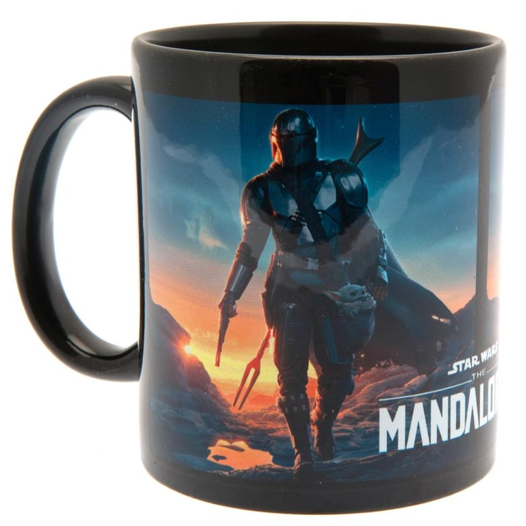 Star Wars Mandalorian Nightfall Ceramic Coffee Mug with Din Djarin Logo