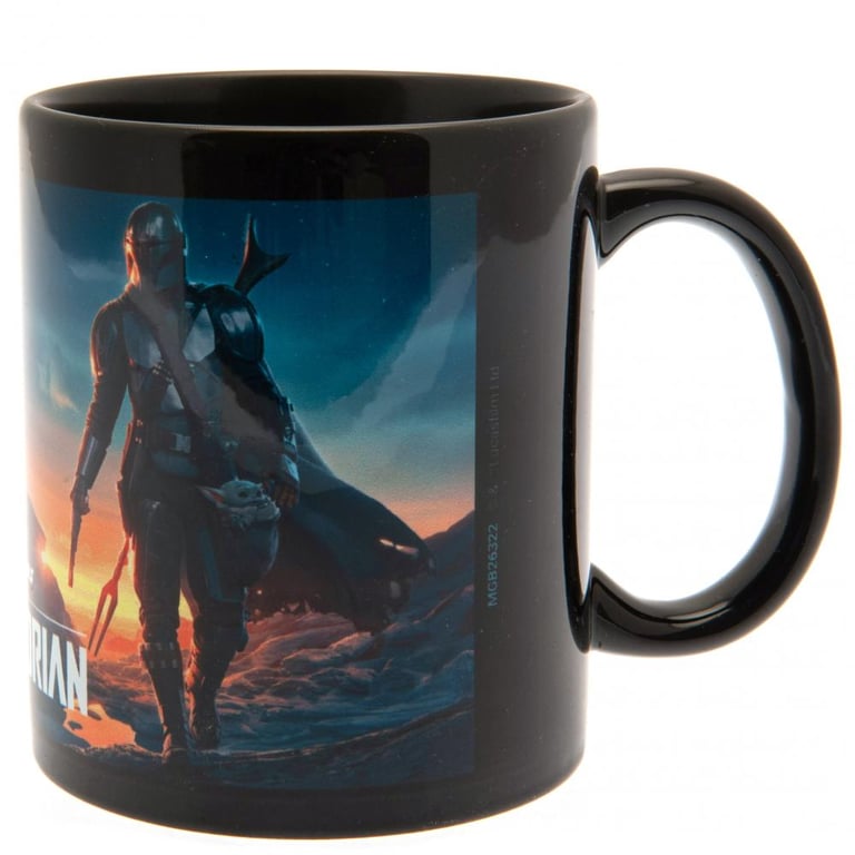 Star Wars Mandalorian Nightfall Ceramic Coffee Mug with Din Djarin Logo