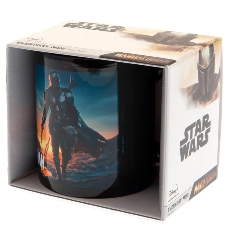 Star Wars Mandalorian Nightfall Ceramic Coffee Mug with Din Djarin Logo