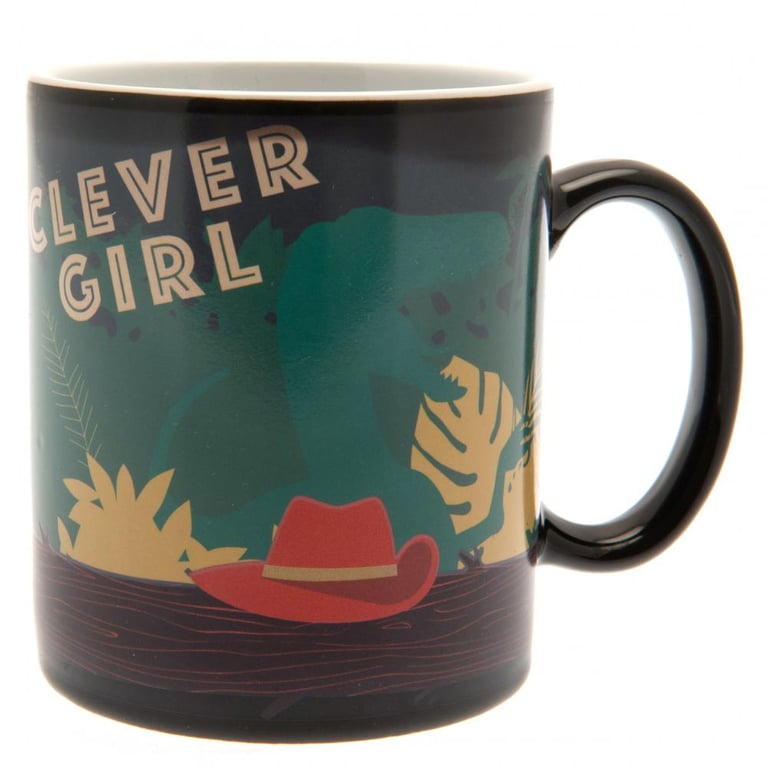 Jurassic Park Heat Changing Coffee Mug - Clever Girl Design, Heat Sensitive Ceramic Home Decor Mug