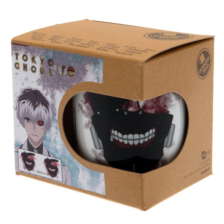 Tokyo Ghoul RE Ceramic Mug with Manga Art Mask Design - White Handle
