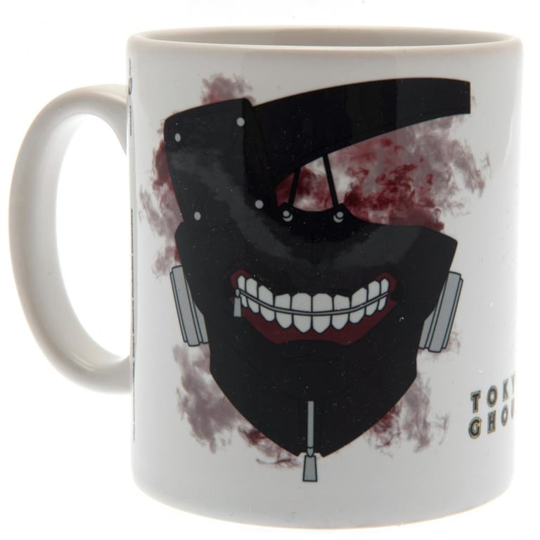 Tokyo Ghoul RE Ceramic Mug with Manga Art Mask Design - White Handle