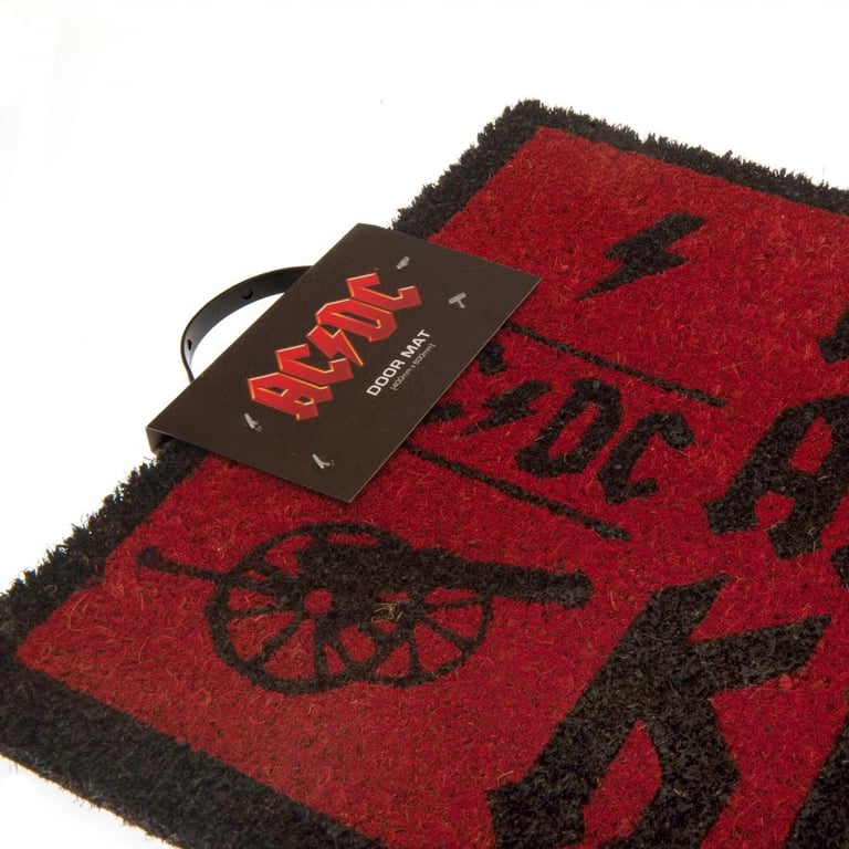 AC/DC Red Coir Doormat - Durable Non Slip Outdoor Indoor Mat