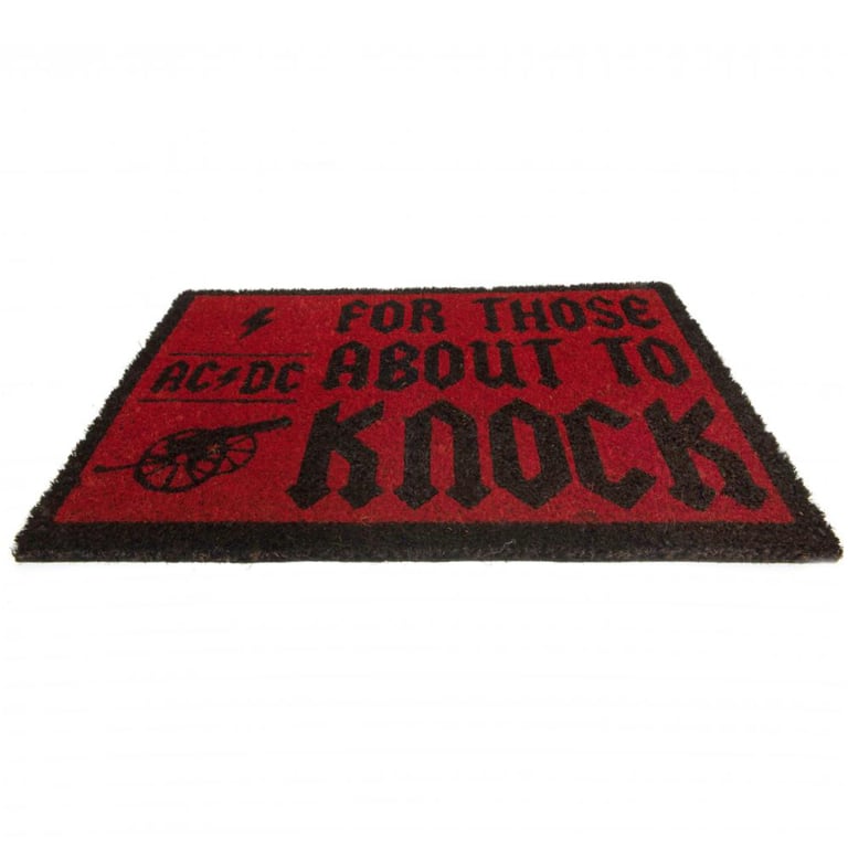 AC/DC Red Coir Doormat - Durable Non Slip Outdoor Indoor Mat