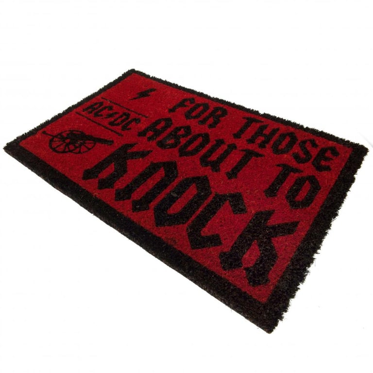 AC/DC Red Coir Doormat - Durable Non Slip Outdoor Indoor Mat