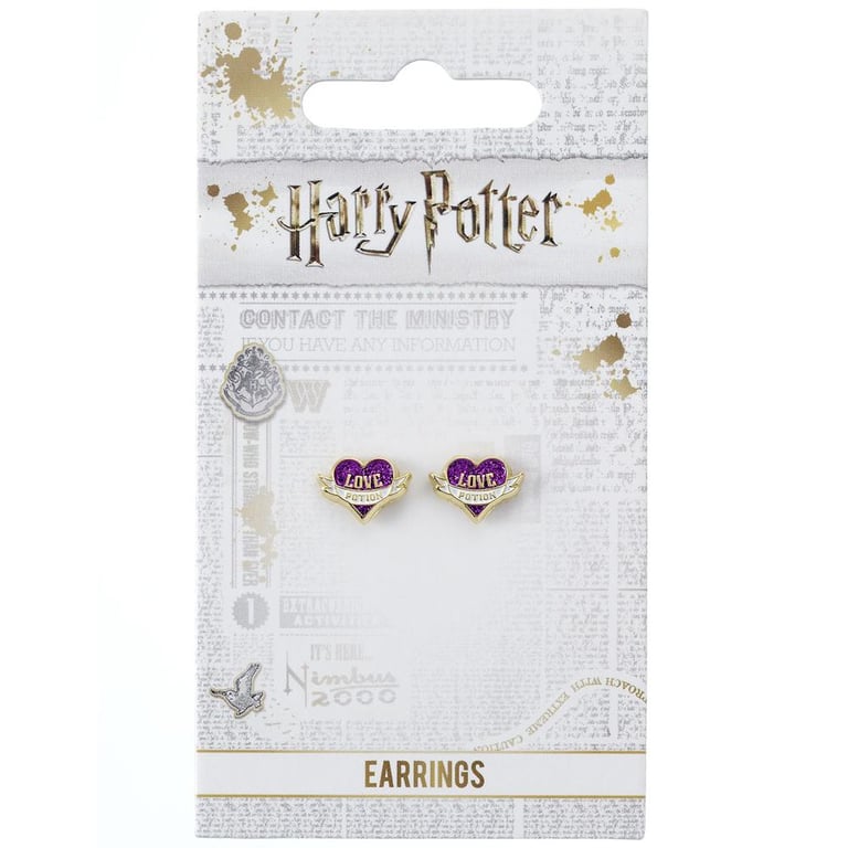 Harry Potter Gold Plated Love Potion Stud Earrings - Detailed Design Jewelry
