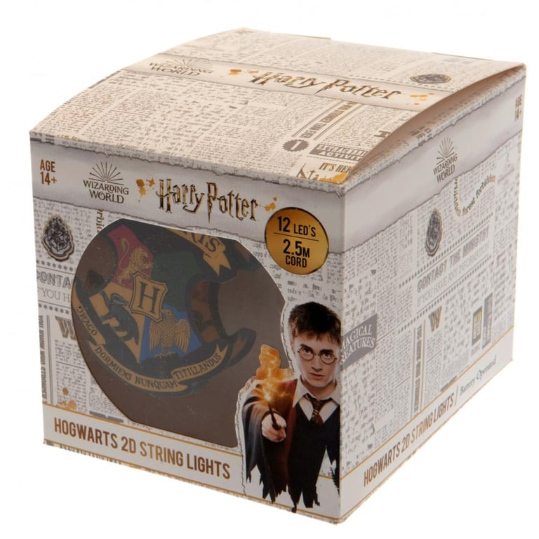 Harry Potter 2D String Lights - Hogwarts Shaped LED Decorations