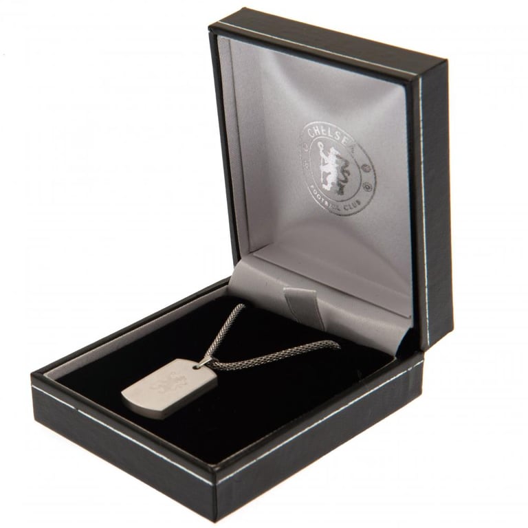Chelsea FC Icon Stainless Steel Dog Tag with Lion Engraving and Chain