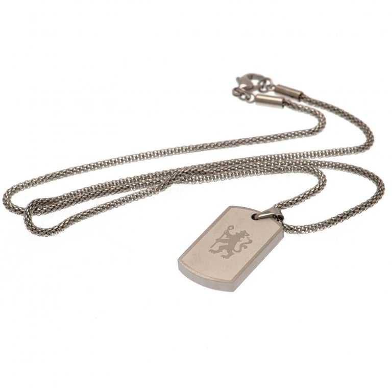Chelsea FC Icon Stainless Steel Dog Tag with Lion Engraving and Chain