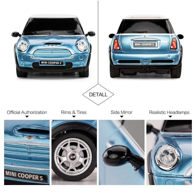 Mini Cooper S 1:24 Scale Radio Controlled Car with Spring Suspension and LED Headlights