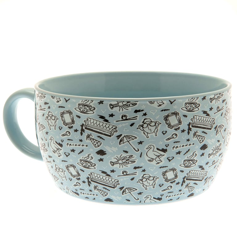 Friends Breakfast Set - Ceramic Doodle Mug and Handled Bowl Gift Set