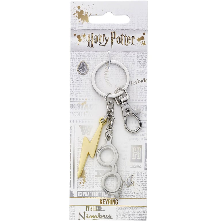 Harry Potter Charm Keyring - Lightning Bolt & Glasses Accessory