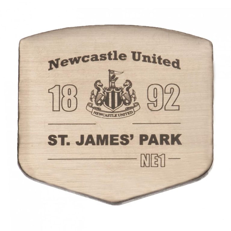 Newcastle United FC Established Metal Pin Badge - Brushed Silver Finish with Butterfly Clasp Fixing