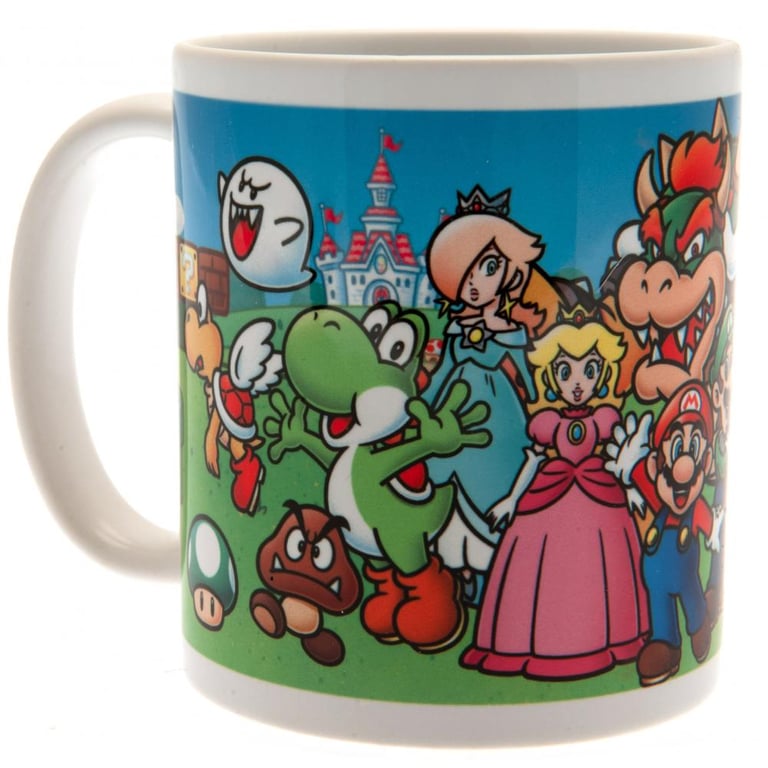 Ceramic Super Mario Mug Featuring Characters from the Beloved Game Series