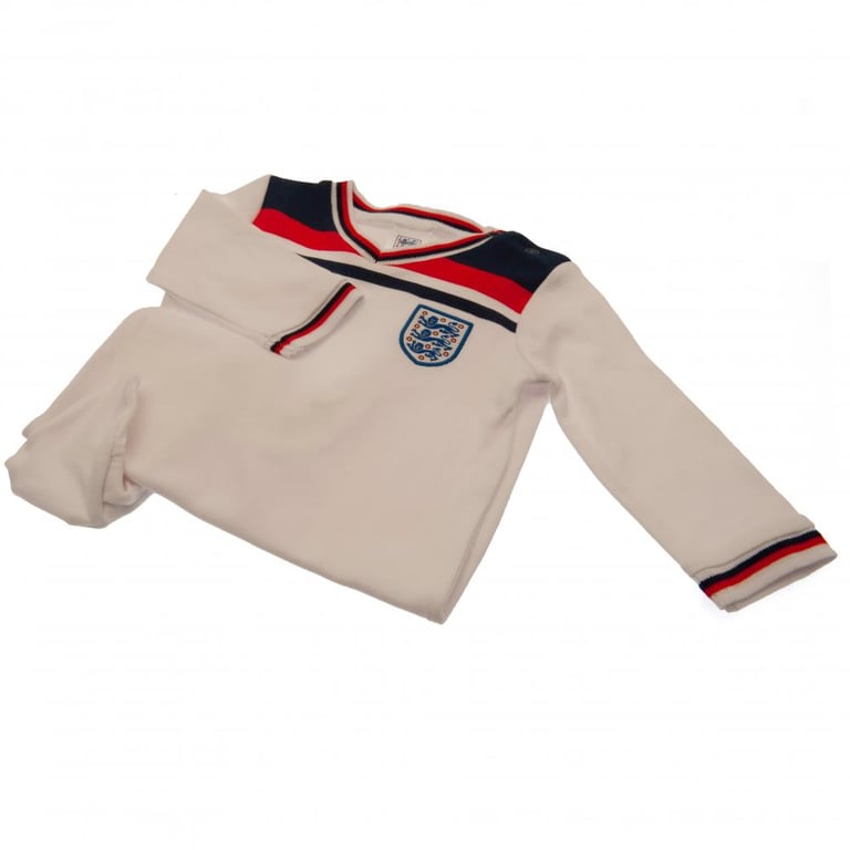 England FA 82 World Cup Baby Sleepsuit - Soft Cotton Design with Press Stud Fastening