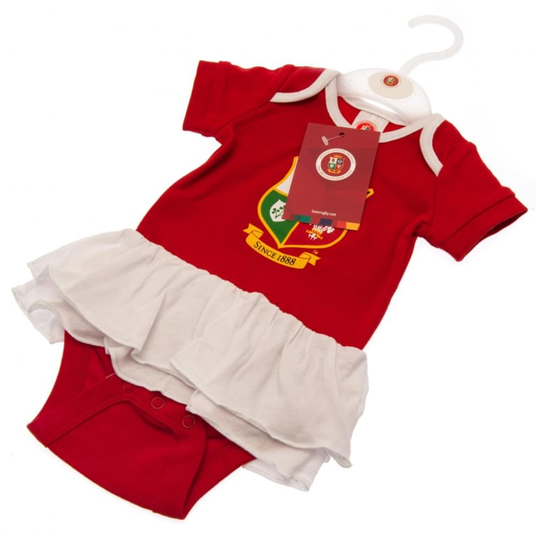 British & Irish Lions Tutu Bodysuit - Soft Cotton Design with Full Colour Crest, 6-9 Months