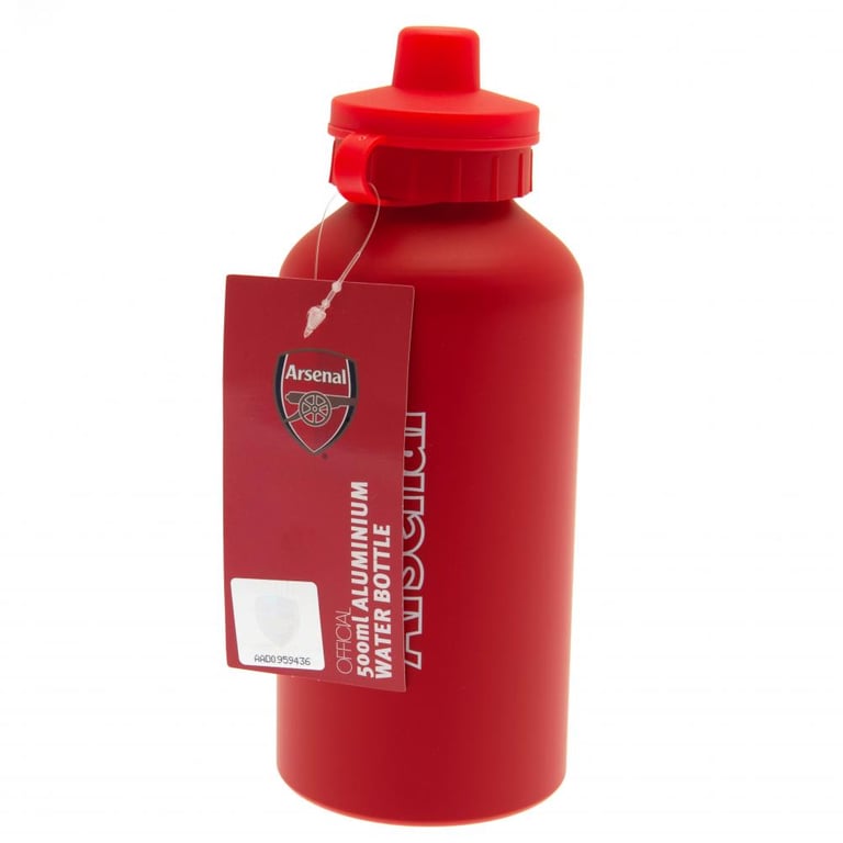 Arsenal FC Aluminium Drinks Bottle with Crest and Flip Top Cap