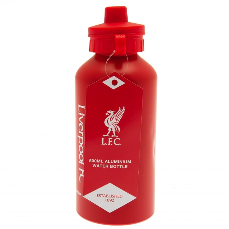 Liverpool FC Aluminium Drinks Bottle - Lightweight Crest Design with Flip Top Cap and Drinking Spout
