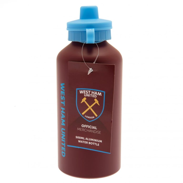 West Ham United FC Aluminium Drinks Bottle with Hammers Crest and Flip Top Cap