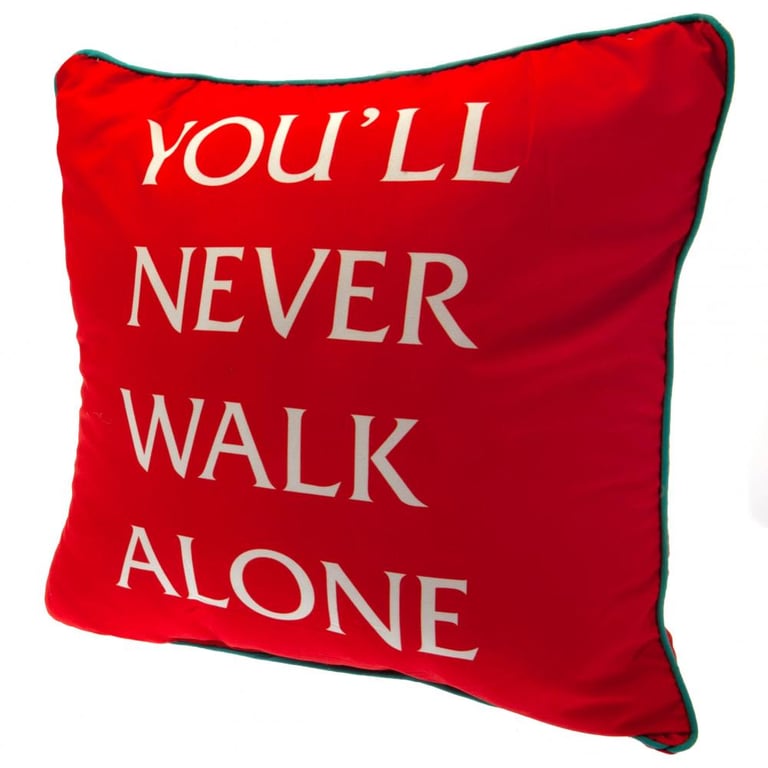 Liverpool FC YNWA 100 Polyester Cushion - Red Club Crest Home Decor