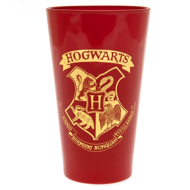 Harry Potter Premium Large Glass - Red Crested Glassware for Everyday Use